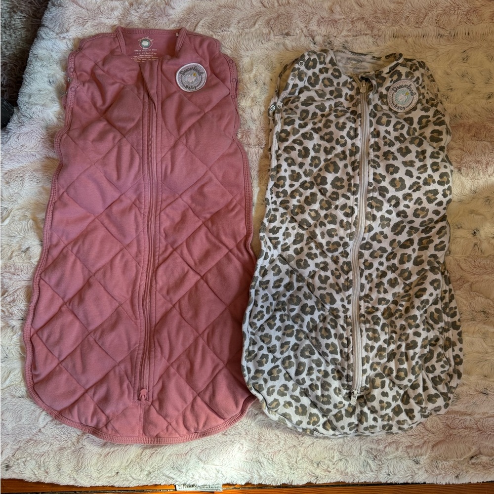 Pink and Leopard Print Dreamland Sleep Swaddle Sacks (0-6 months)
